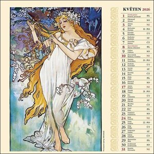 Alfons Mucha 2026 - nástěnný kalendář -  Autor Neuveden